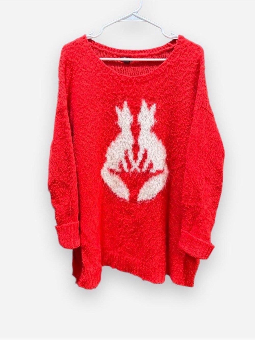 Aerie Women's L Fuzzy Knit long fox 🦊 Sweater. Cozycore, cottagecore, cabincore